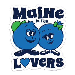 Maine Is For Lovers Retro Blueberries Mini Vinyl Sticker