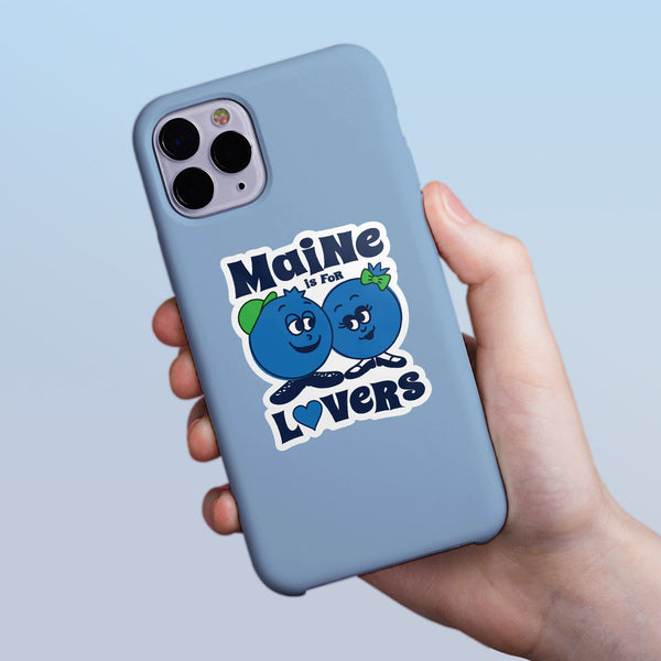 Maine Is For Lovers Retro Blueberries Mini Vinyl Sticker