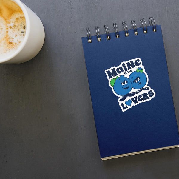 Maine Is For Lovers Retro Blueberries Mini Vinyl Sticker