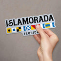 Bumper Sticker; Islamorada Florida Nautical Flags, Large Vinyl Decal for Coolers, Campers, Boats & More! Perfect Gift for Ocean Lovers!