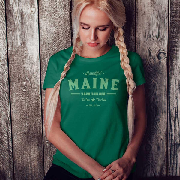 Beautiful Maine Vacationland Adult Unisex Shirt Sizes S - XXL, 100% Cotton, ME Souvenir, Maine T-shirts