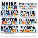 Bumper Sticker; Marathon Florida Nautical Flags, Large Vinyl Decal for Coolers, Campers, Boats & More! Perfect Gift for Ocean Lovers!