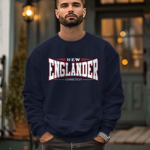 Sweatshirt: New Englander Sweatshirt, 100% Cotton, S-XXL, Adult Unisex Sweatshirts, Choose New England State, Exclusive Retroplanet Design