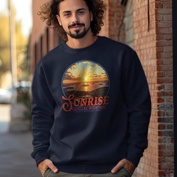 Sweatshirt; Cadillac Mountain Sunrise Acadia National Park Adult Sweatshirt Unisex S-2X