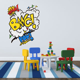 Wham Bang Pow Comic Fight Cutout Wall Decal