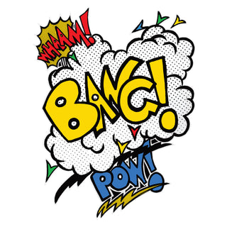 Wham Bang Pow Comic Fight Cutout Wall Decal