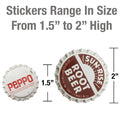 Soda Bottle Caps Vinyl Sticker Set Of 40