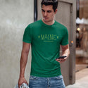 Maine Vacationland Funky Font T-Shirt, Adult Unisex, Kelly Green, Cardinal, Dark Chocolate, or Carolina Blue, 100% Cotton, S-XXL