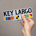 Bumper Sticker; Key Largo Florida Nautical Flags, Large Vinyl Decal for Coolers, Campers, Boats & More! Perfect Gift for Ocean Lovers!