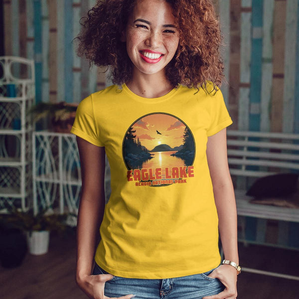 T-Shirt: Eagle Lake Acadia National Park Maine, 100% Cotton, S-XXL, Adult Unisex Tshirts, Exclusive Retroplanet Design, ME tshirts