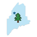 Maine Star & Tree Doodle State Die Cut Vinyl Sticker For Car, Cooler, Window, Computers, Gifts for Maine Lovers