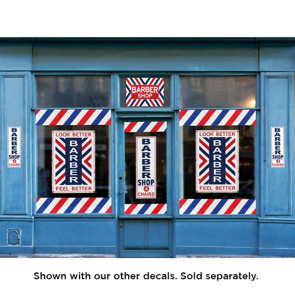 Barber Shop Stripes Window Decals, Outdoor Vinyl for Windows