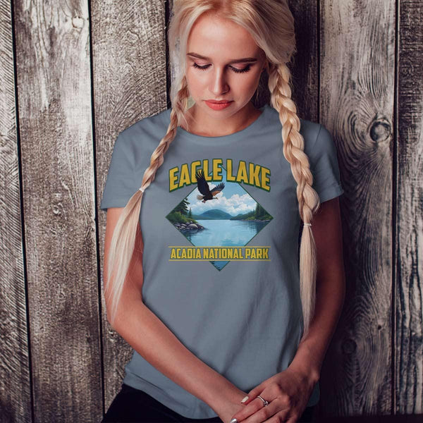 T-Shirt: Eagle Lake Acadia NP Maine, 100% Cotton, S-XXL, Adult Unisex Tshirts, Exclusive Retroplanet Design, ME tshirts