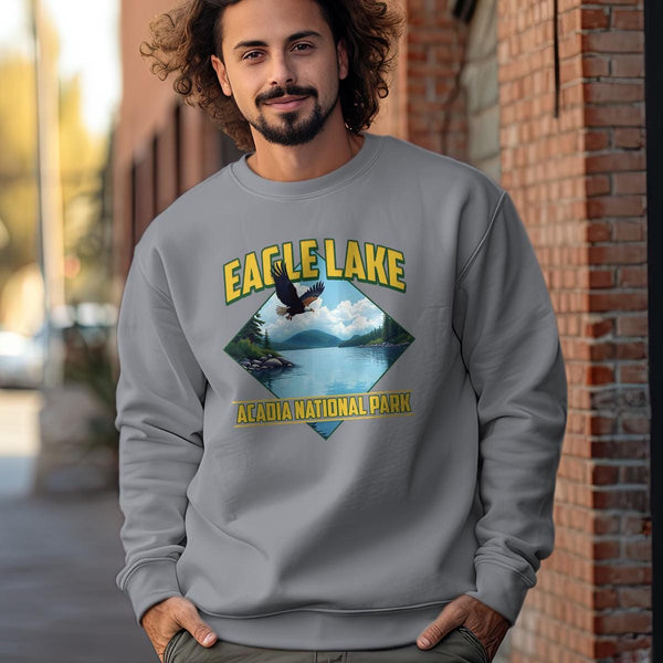 Sweatshirt; Eagle Lake Acadia National Park Adult Sweatshirt Unisex S-2X, Maine Apparel