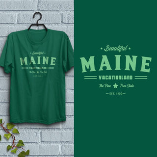 Beautiful Maine Vacationland Adult Unisex Shirt Sizes S - XXL, 100% Cotton, ME Souvenir, Maine T-shirts