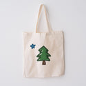 Tote Bag; Maine State Star & Tree Doodle Design,  Canvas Grocery Totes, Large Tote Bag, Everyday Totes, Market Bags, Reusable Grocery Bag