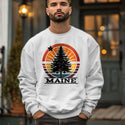 Maine State Tree & Star Adult Unisex Sweatshirt Sizes S - XXL, 50/50 Cotton Poly Blend, ME Souvenir, Maine Apparel