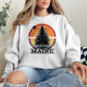 Maine State Tree & Star Adult Unisex Sweatshirt Sizes S - XXL, 50/50 Cotton Poly Blend, ME Souvenir, Maine Apparel