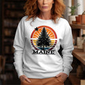 Maine State Tree & Star Adult Unisex Sweatshirt Sizes S - XXL, 50/50 Cotton Poly Blend, ME Souvenir, Maine Apparel