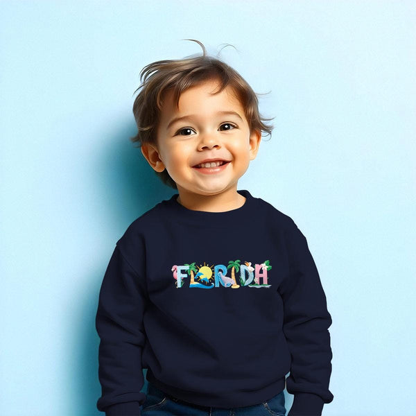 Florida Whimsical Animals Toddler Sweatshirt, Kids Sweatshirts, Toddler Unisex 2T-5/6