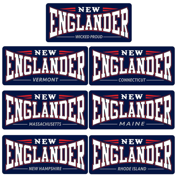 Bumper Sticker; New Englander Large Bumper Sticker, Choose New England State, Vinyl Stickers