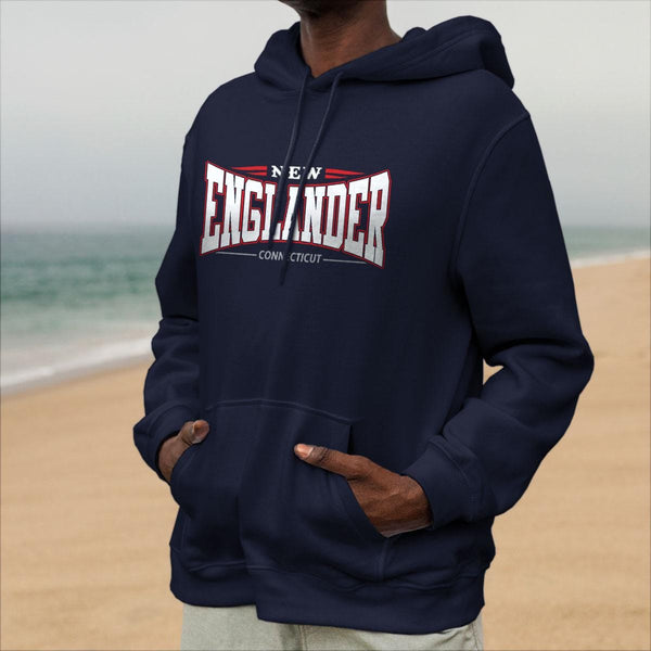 Sweatshirt: New Englander Hoodie, 100% Cotton, S-XXL, Adult Unisex Hoodies, Choose New England State, Exclusive Retroplanet Design