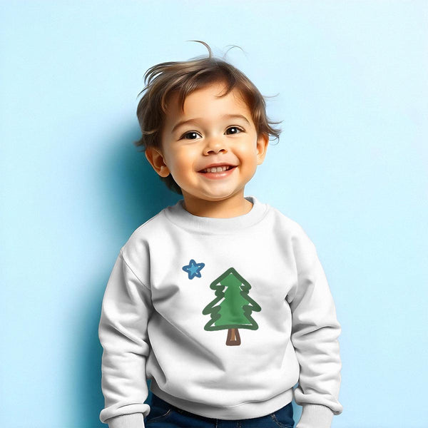 Maine State Star & Tree Doodle Design Sweatshirt, Toddler 2T-5/6, Exclusive Retroplanet Design, Unique Kids Apparel, Maine Kids Sweatshirts