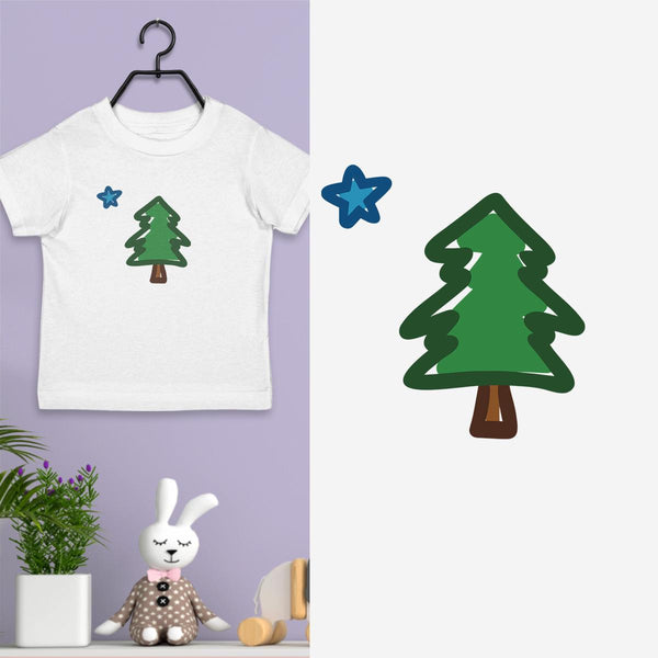 Maine State Star & Tree Doodle Toddler T-Shirt, Unisex Toddler 2T-5/6, 100% Cotton T-Shirt, Travel Souvenir Tshirts