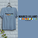 Marco Island Florida Nautical Flags, Adult Unisex 100% Cotton S-XXL, Coastal FL Tshirt, For Everyday, Souvenirs & Gift Giving