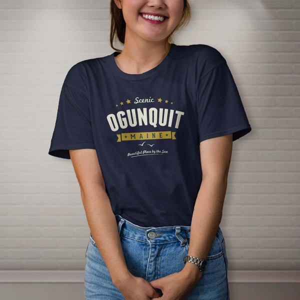 Ogunquit Maine Beautiful Place By The Sea T-Shirt, Adult Unisex Sizes S - XXL, 100% Cotton, Maine T-shirts