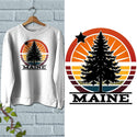 Maine State Tree & Star Adult Unisex Sweatshirt Sizes S - XXL, 50/50 Cotton Poly Blend, ME Souvenir, Maine Apparel