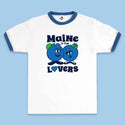 Maine Is For Lovers Blue Ringer T-Shirt, Adult Unisex 50/50, S-XXL, Great Gifts for Maine & Blueberry Lovers