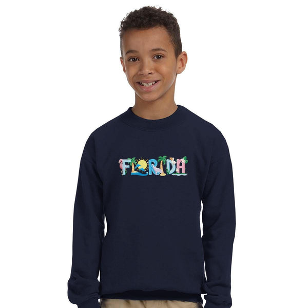 Florida Whimsical Animals Youth Sweatshirt, Kids Sweatshirts, Youth Unisex XS-XL