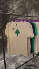 Maine State Flag Pine Tree & Star T-Shirt, Adult Unisex Shirt Sizes S - XXL, 100% Cotton