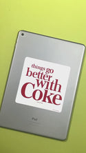 Coca-Cola Things Go Better with Coke Block 1960s Vinyl Sticker