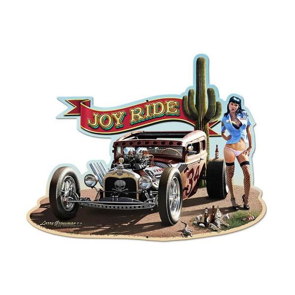 Joy Ride Rat Rod Pin Up Sign Large Cut Out 28 x 21