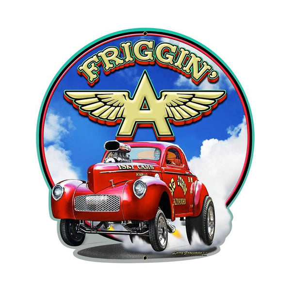 Flying A Friggin A Hot Rod Sign Large Cut Out 26 x 28