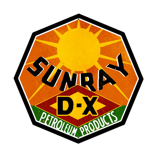 Sunray D-X Petroleum Products Gas Sign Large Cut Out 28 x 28