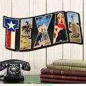 Texas Retro Postcard Style Sign Large Cut Out 28 x 15