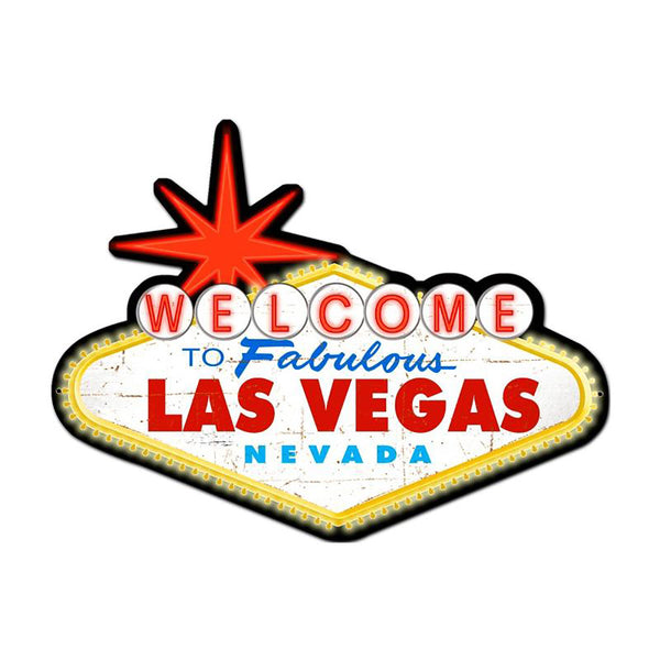 Welcome To Fabulous Las Vegas Sign Large Cut Out 28 x 21