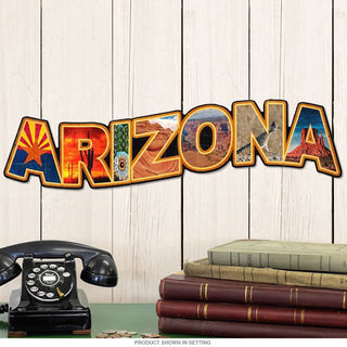 Arizona Retro Postcard Style Sign Large Cut Out 28 x 8