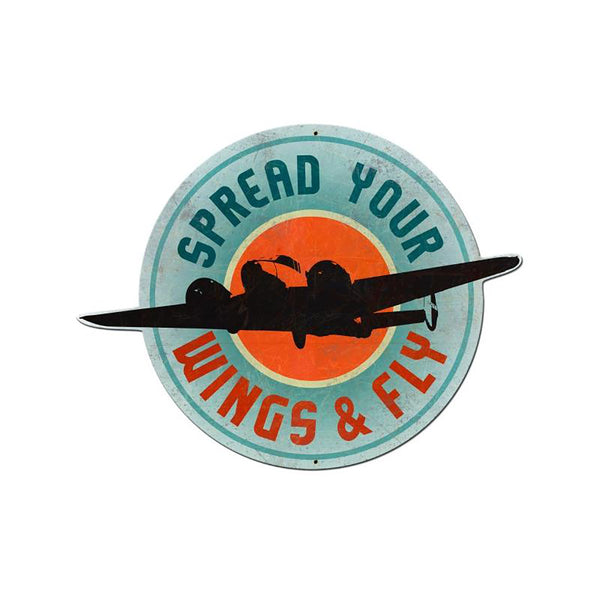 Spread Your Wings And Fly Airplane Sign Large Cut Out 23 x 18