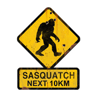 Sasquatch Crossing Funny Warning Sign Large Cut Out 25 x 20