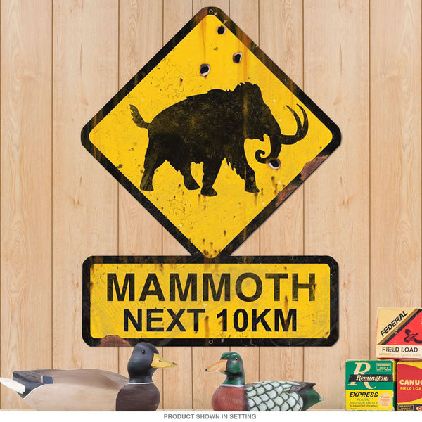 Mammoth Crossing Funny Warning Sign Large Cut Out 25 x 20