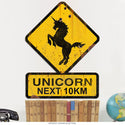Unicorn Crossing Funny Warning Sign Large Cut Out 25 x 20