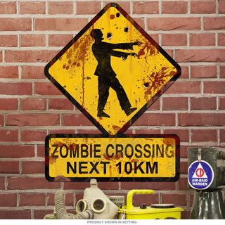 Zombie Crossing Funny Warning Sign Large Cut Out 25 x 20