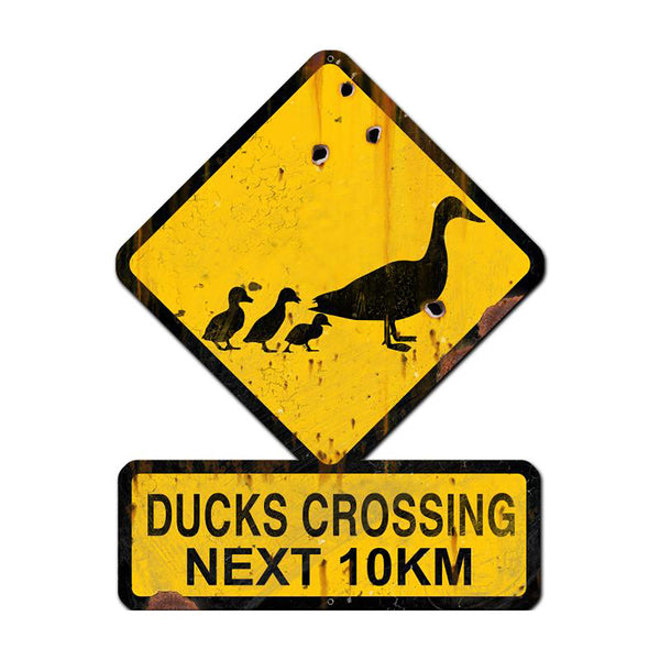 Ducks Crossing Funny Warning Sign Large Cut Out 25 x 20