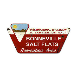 Bonneville Salt Flats Speedway Sign Large Cut Out 36 x 18