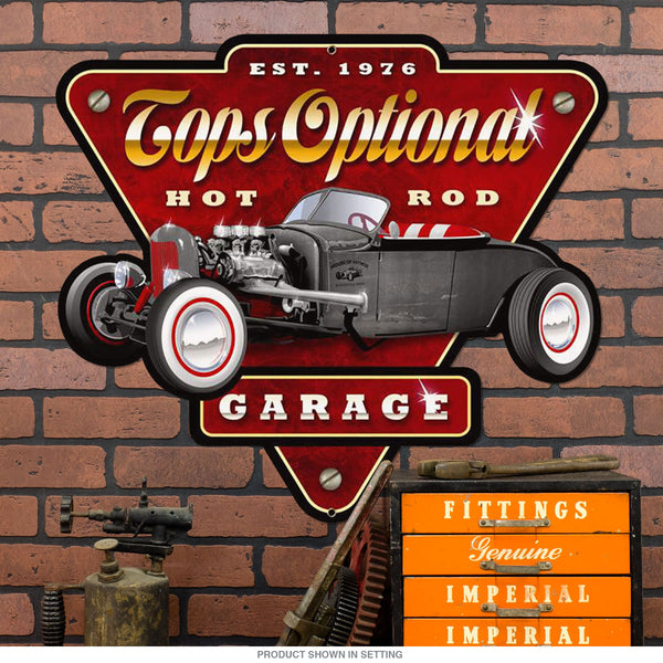Tops Optional Hot Rod Garage Sign Large Cut Out 24 x 21