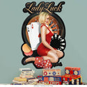 Lady Luck Casino Pin Up Sign Large Cut Out 16 x 24